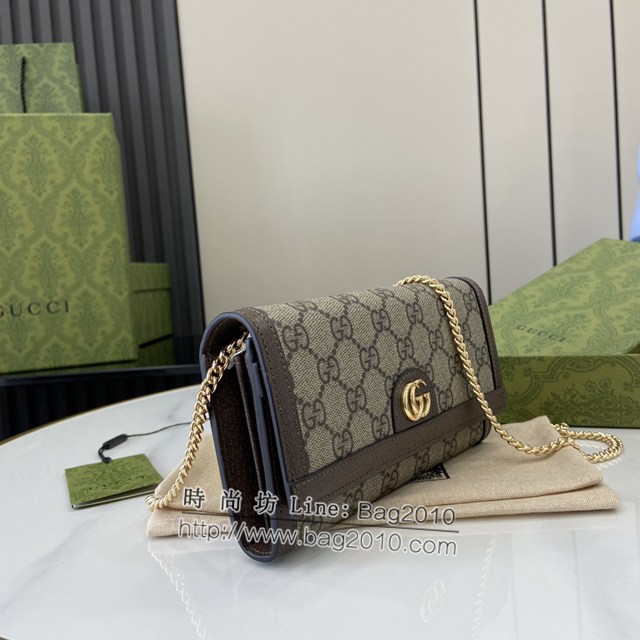 Gucci專櫃古馳最新款Ophidia系列斜挎鏈條包 jh2288型號：772309